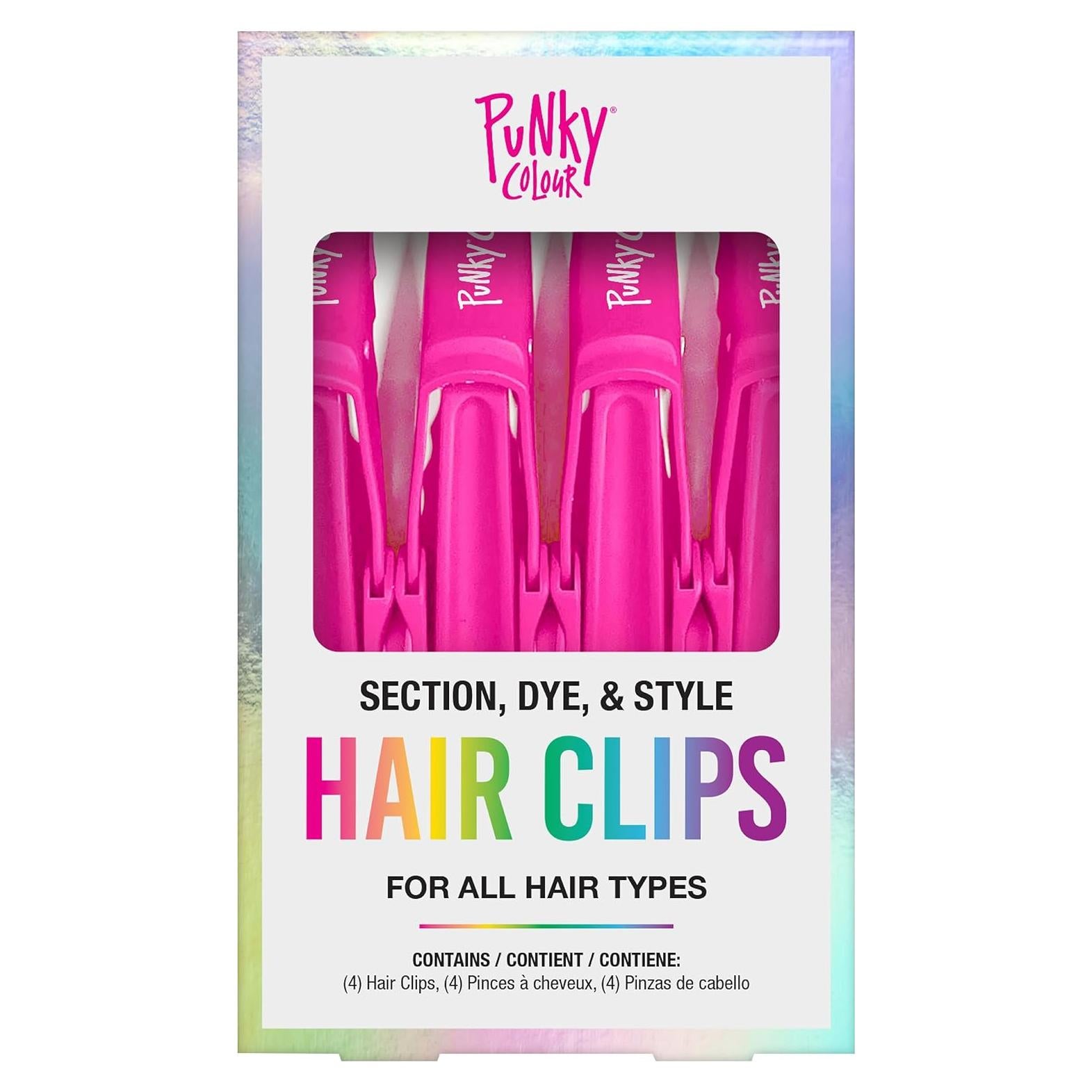 Pinzas para Cabello Punky Colour - 4 Piezas, Antideslizantes