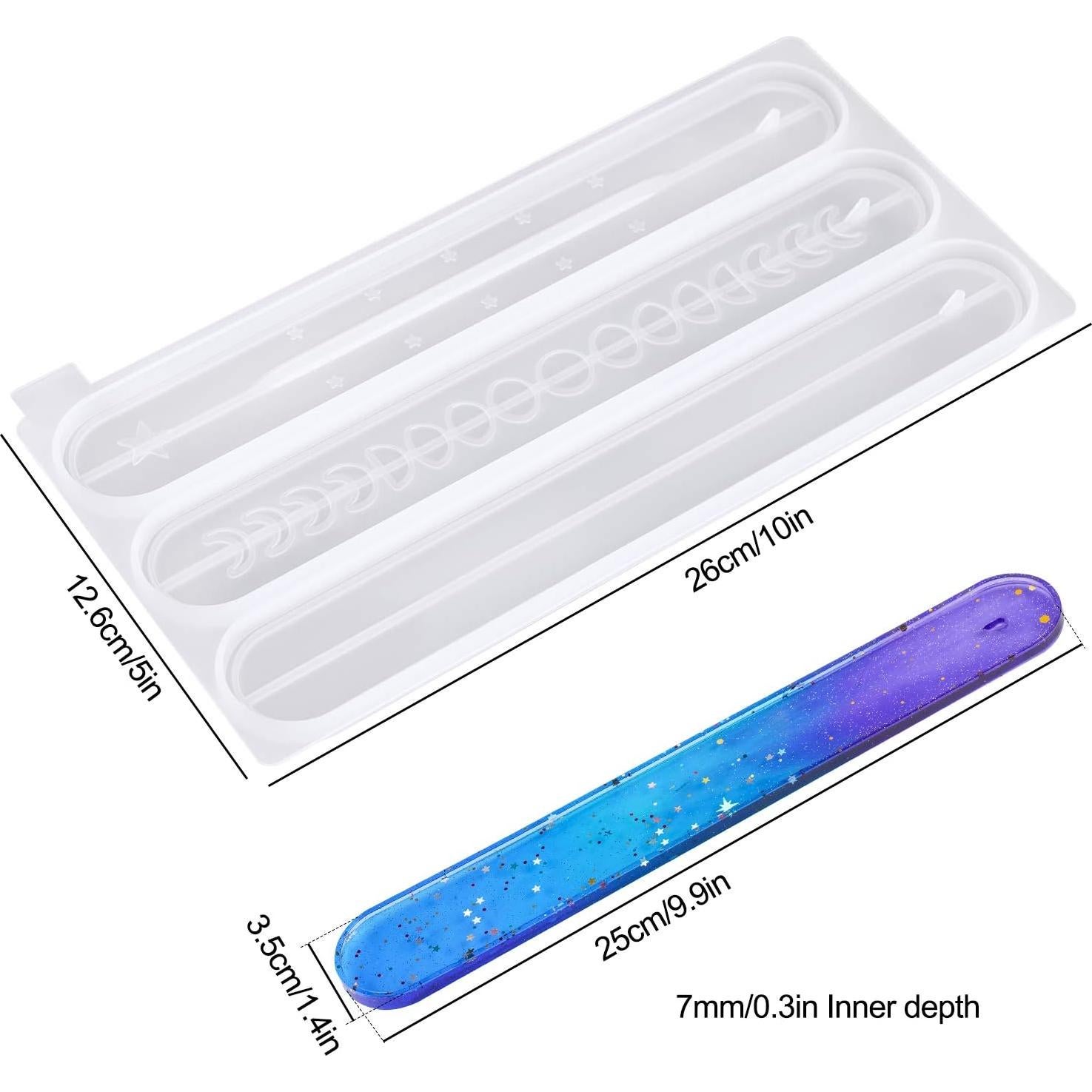 Molde de Silicona NiArt para Incienso 26x12.8cm 3 Diseños