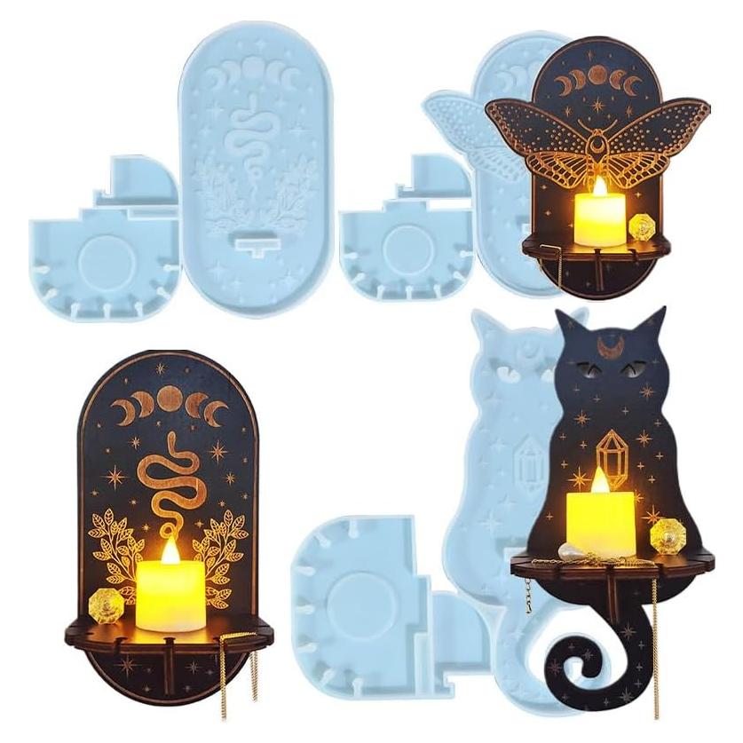 Juego de 3 Moldes de Silicona para Estante de Gato Serpiente