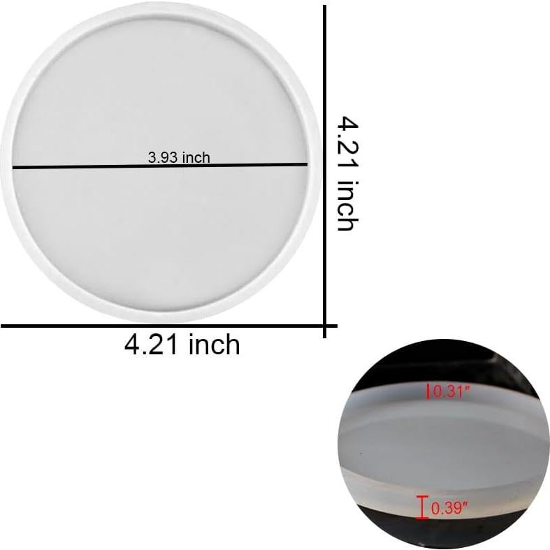 Moldes de Silicona para Posavasos ResinWorld 4 Piezas 10 cm