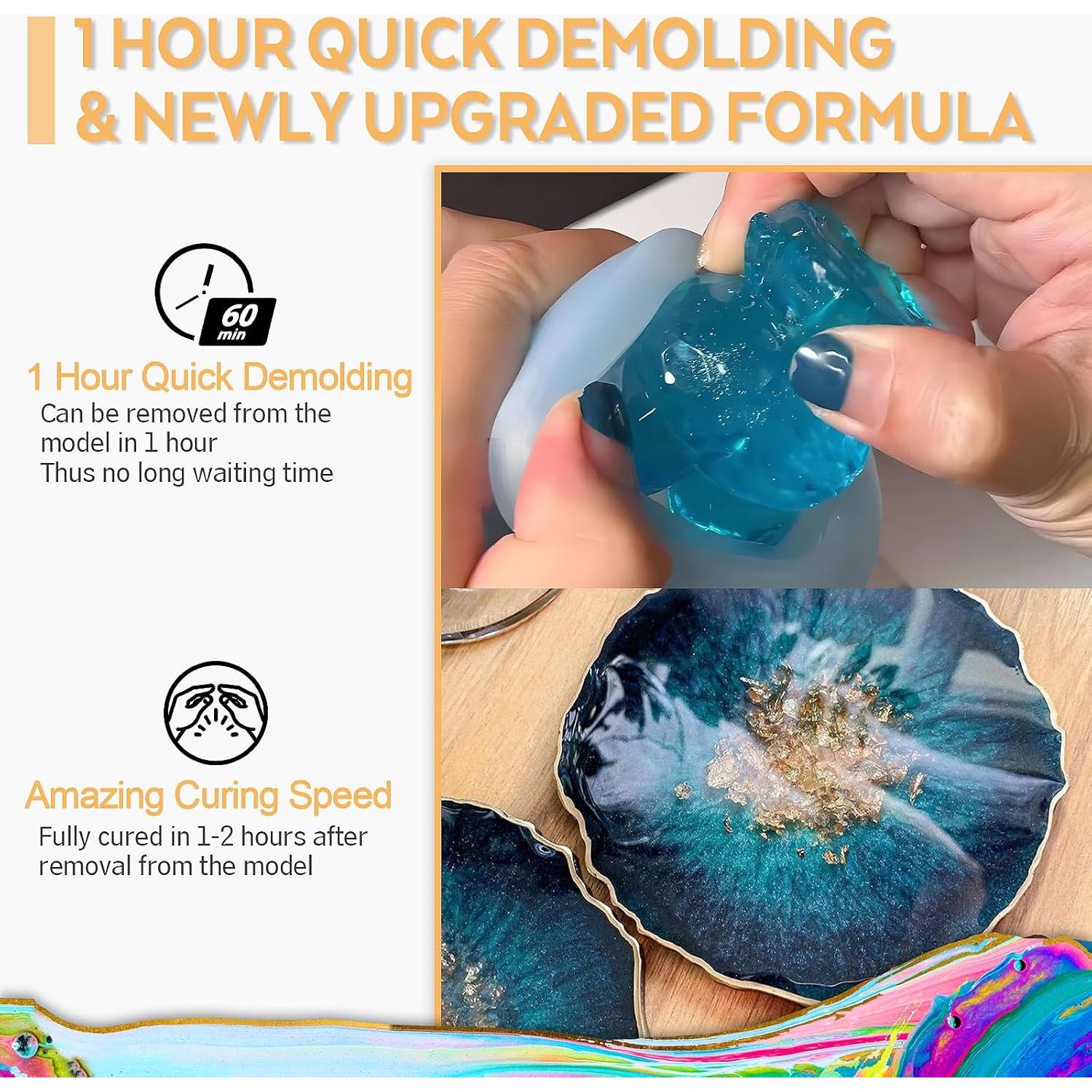 Resina Epóxica Puduo 68 oz, Curado Rápido 1 Hora, Cristal Claro