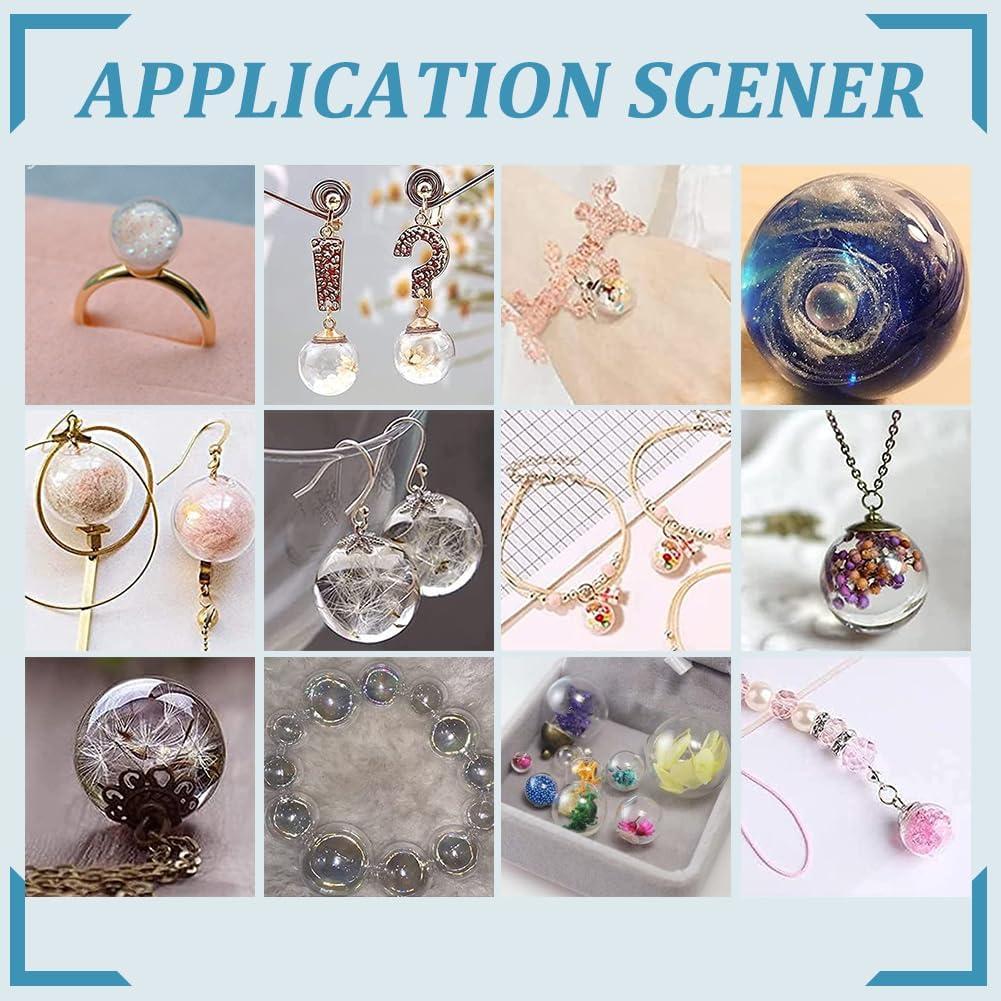 PH PandaHall 60 Mini Esferas de Vidrio con Tapas para Joyería