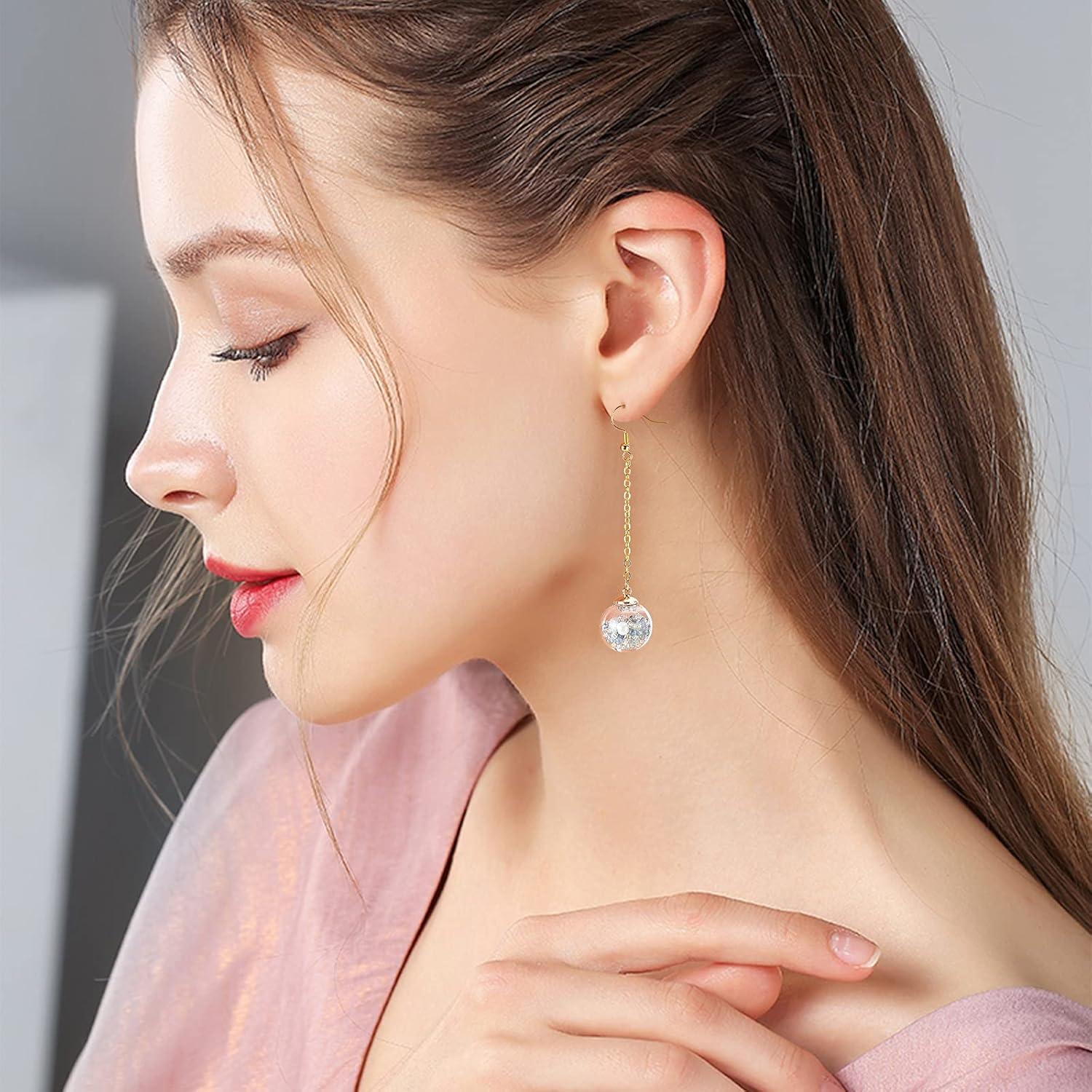 PH PandaHall 60 Mini Esferas de Vidrio con Tapas para Joyería