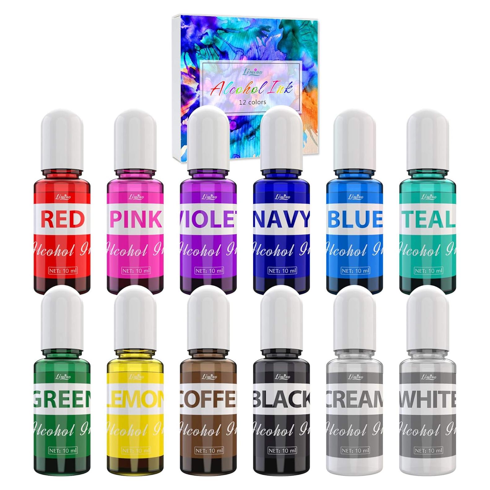 Juego de Tintas de Alcohol Limino - 12 Colores 10ml para Resina