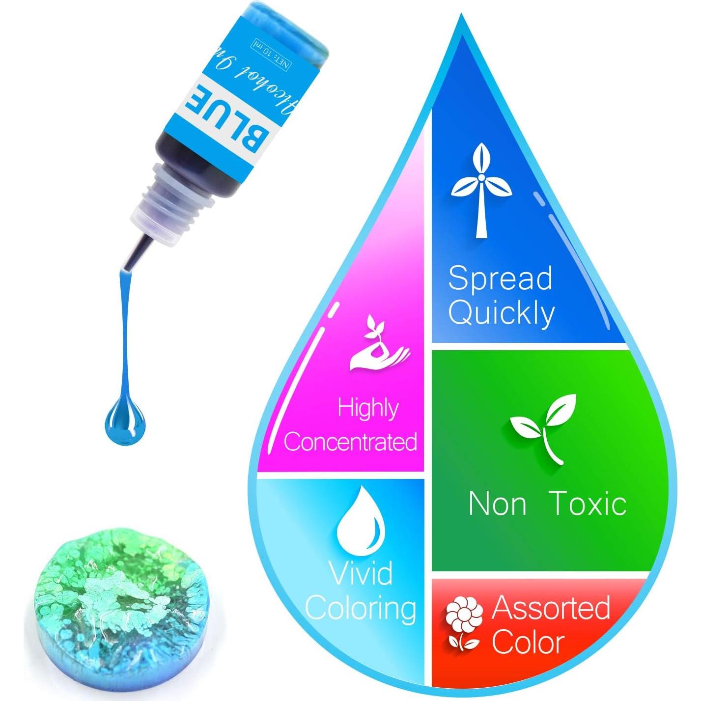 Juego de Tintas de Alcohol Limino - 12 Colores 10ml para Resina