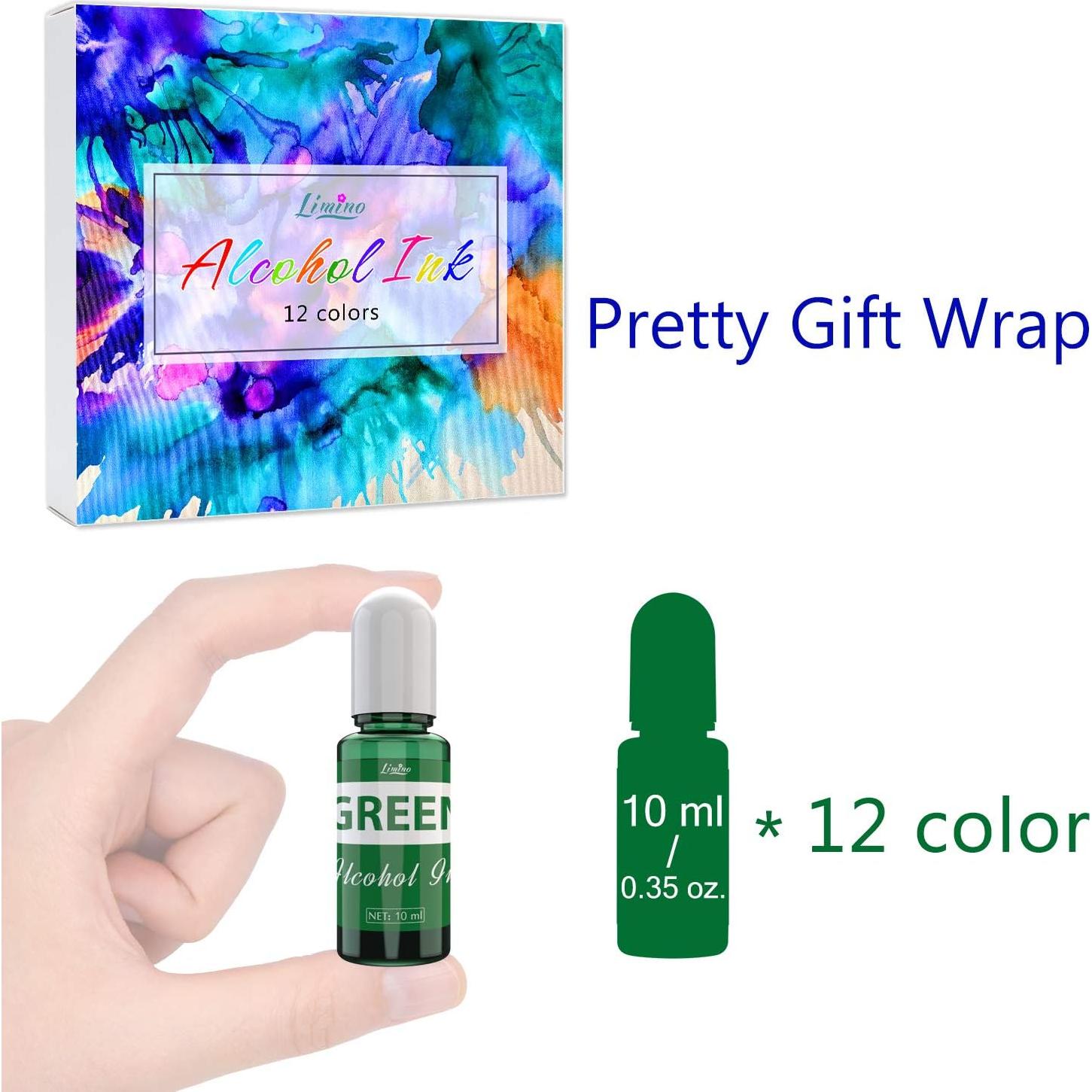 Juego de Tintas de Alcohol Limino - 12 Colores 10ml para Resina