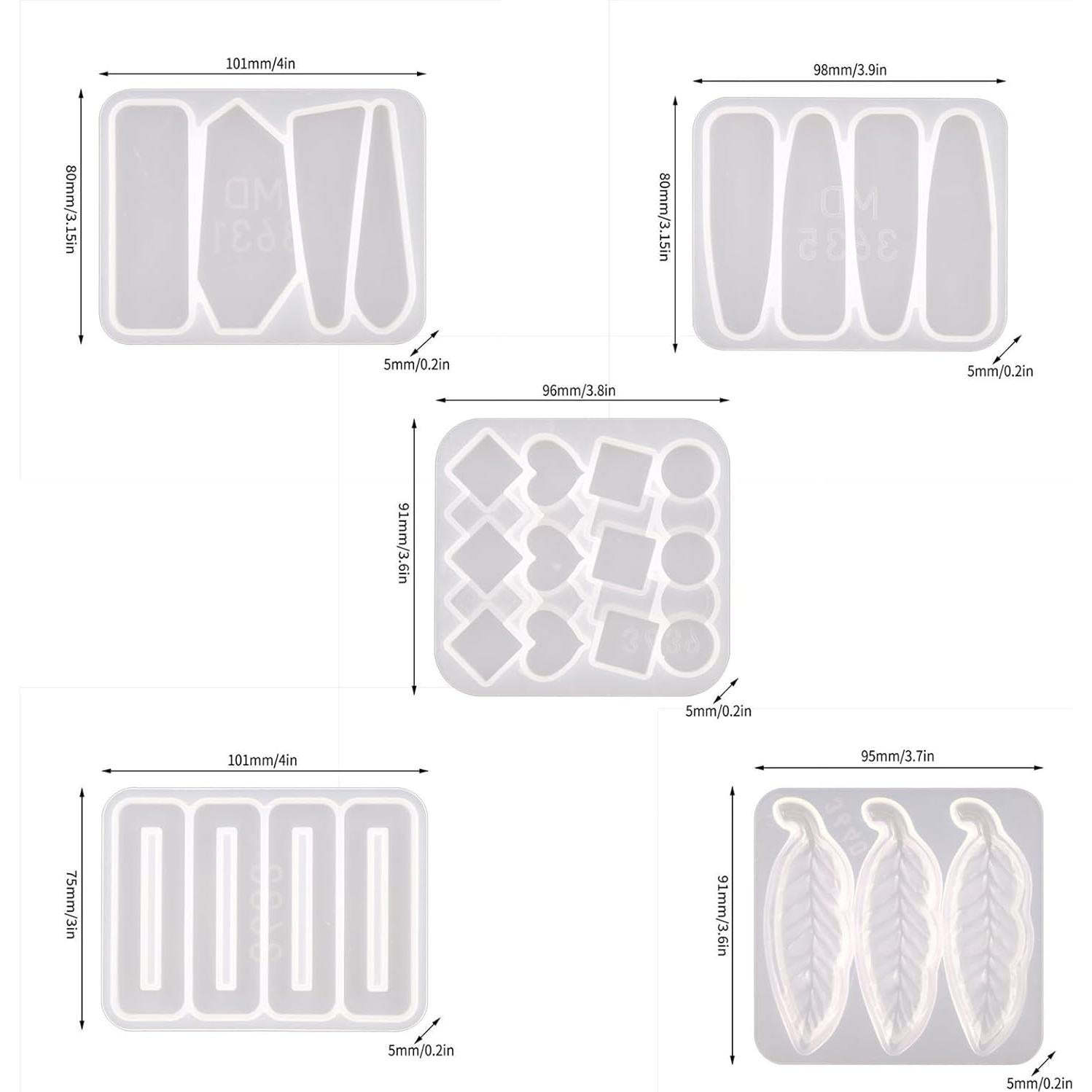 Juego de Moldes de Silicona CRZQXOUR para Clips de Cabello 5PCS
