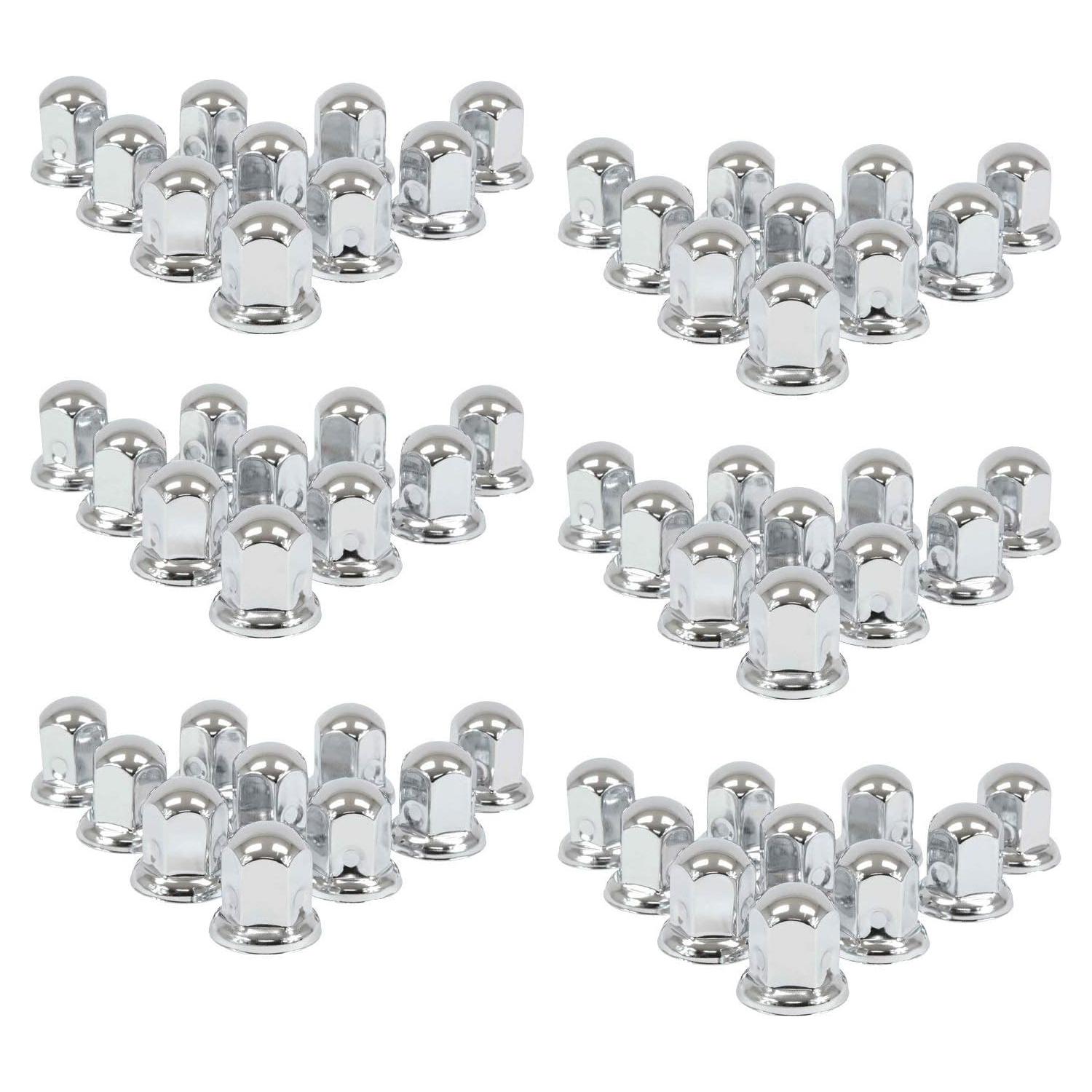 Cubiertas de Tuercas de Metal Cromado Mytee 33mm Paquete 60