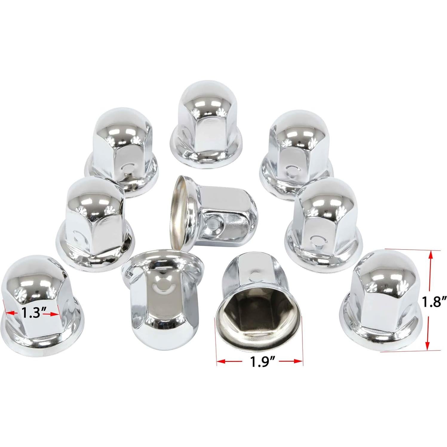 Cubiertas de Tuercas de Metal Cromado Mytee 33mm Paquete 60