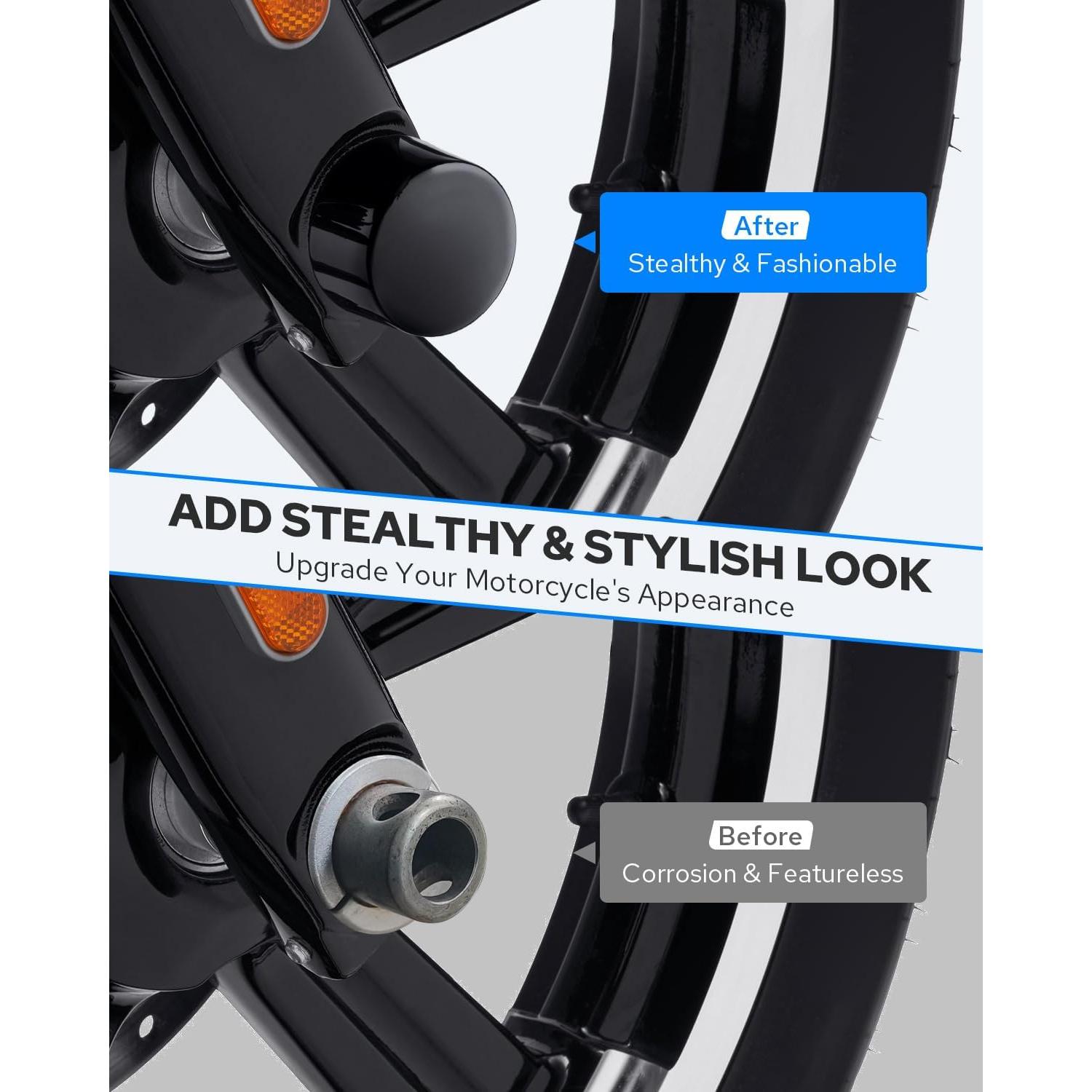 Cubiertas de tuerca del eje delantero Benlari para Harley 2002-2023