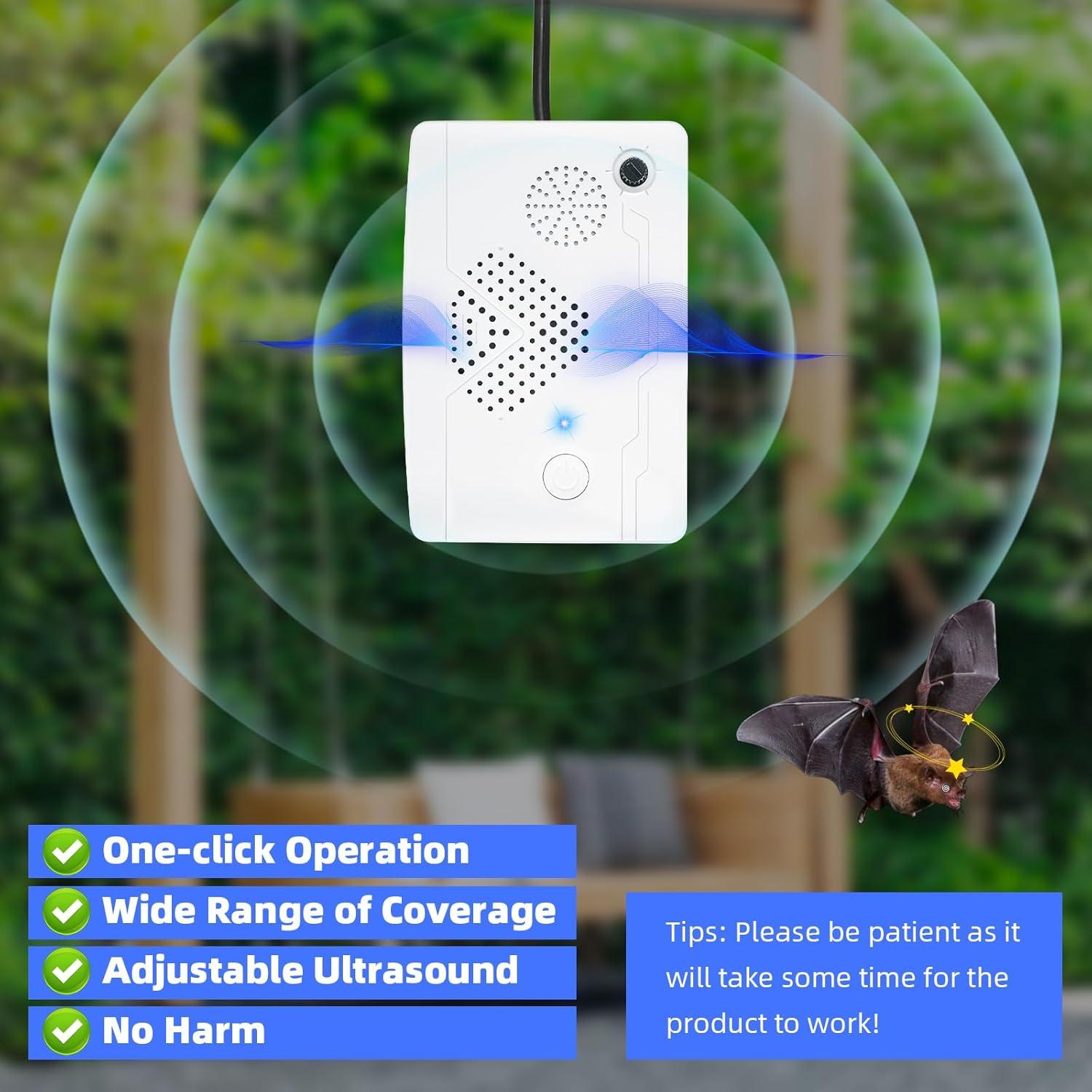 Dispositivo Ultrasónico para Repeler Murciélagos 2PCS - IP44