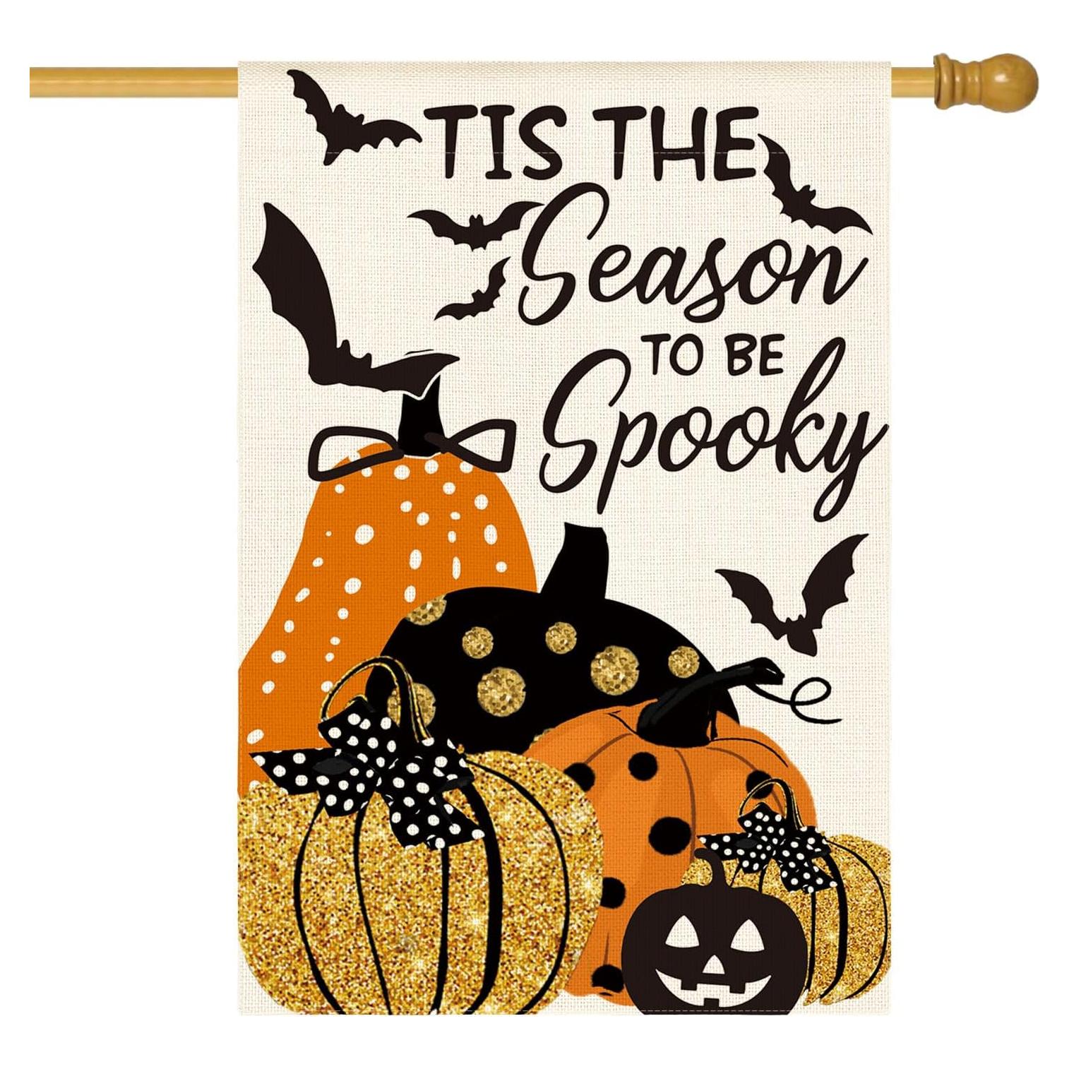 Bandera de Jardín Halloween AVOIN 71x102 cm Doble Cara Murciélago