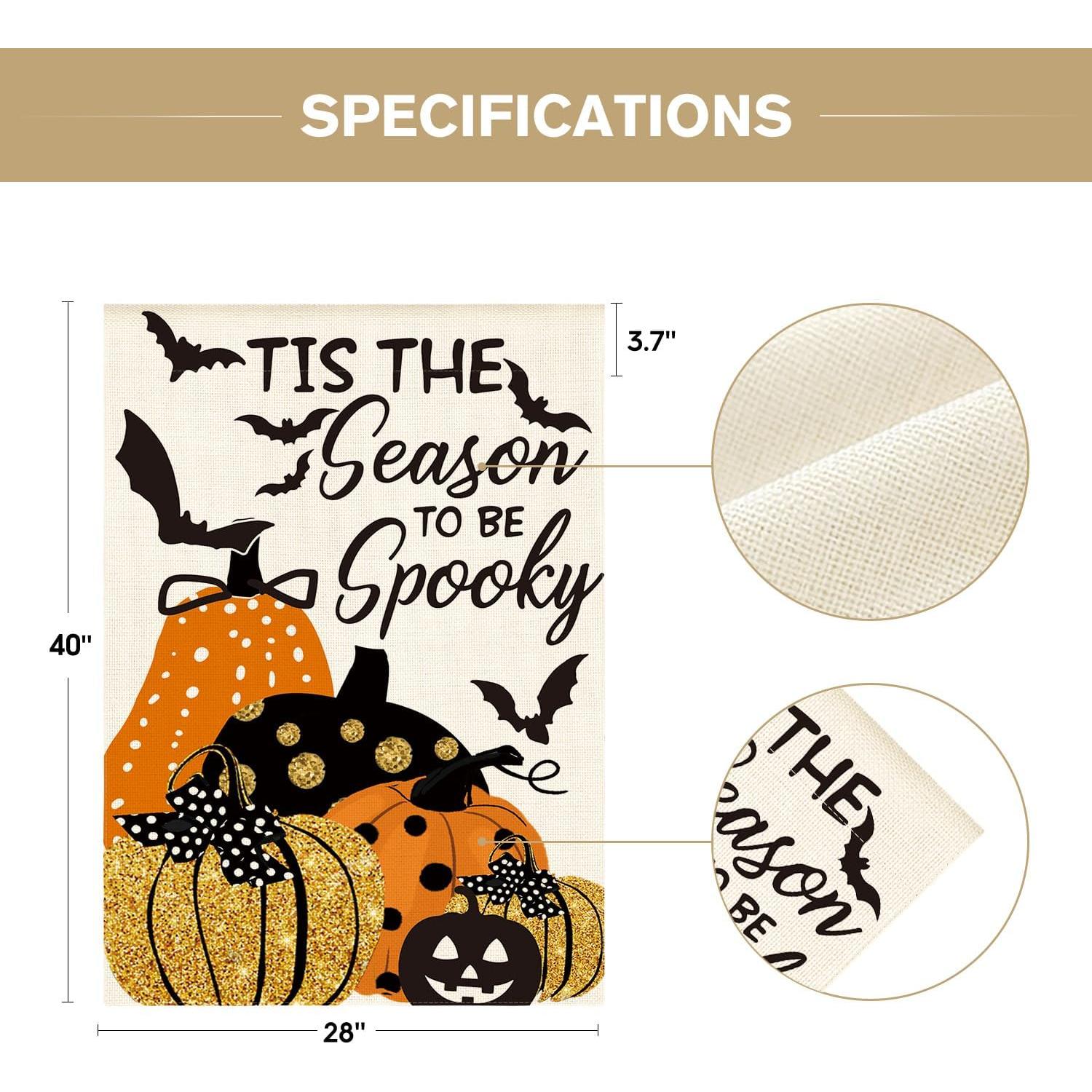 Bandera de Jardín Halloween AVOIN 71x102 cm Doble Cara Murciélago