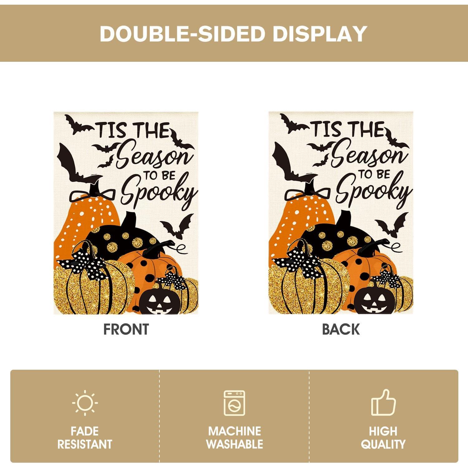 Bandera de Jardín Halloween AVOIN 71x102 cm Doble Cara Murciélago