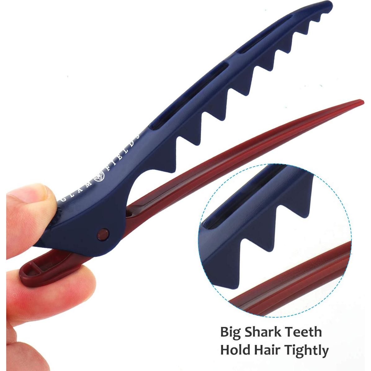 Clips de Cabello Glamfields Tipo Tiburón 6 Piezas Azul Marino