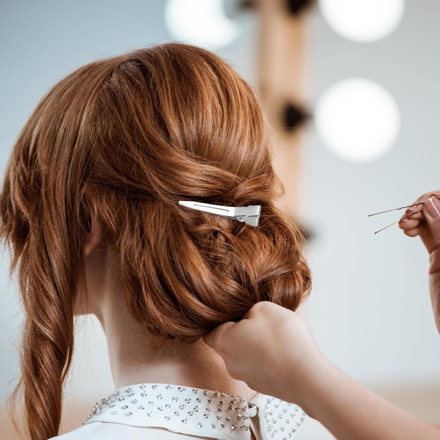 100 Clips Metálicos Plateados para Cabello 4.5 cm Psyqtsuary