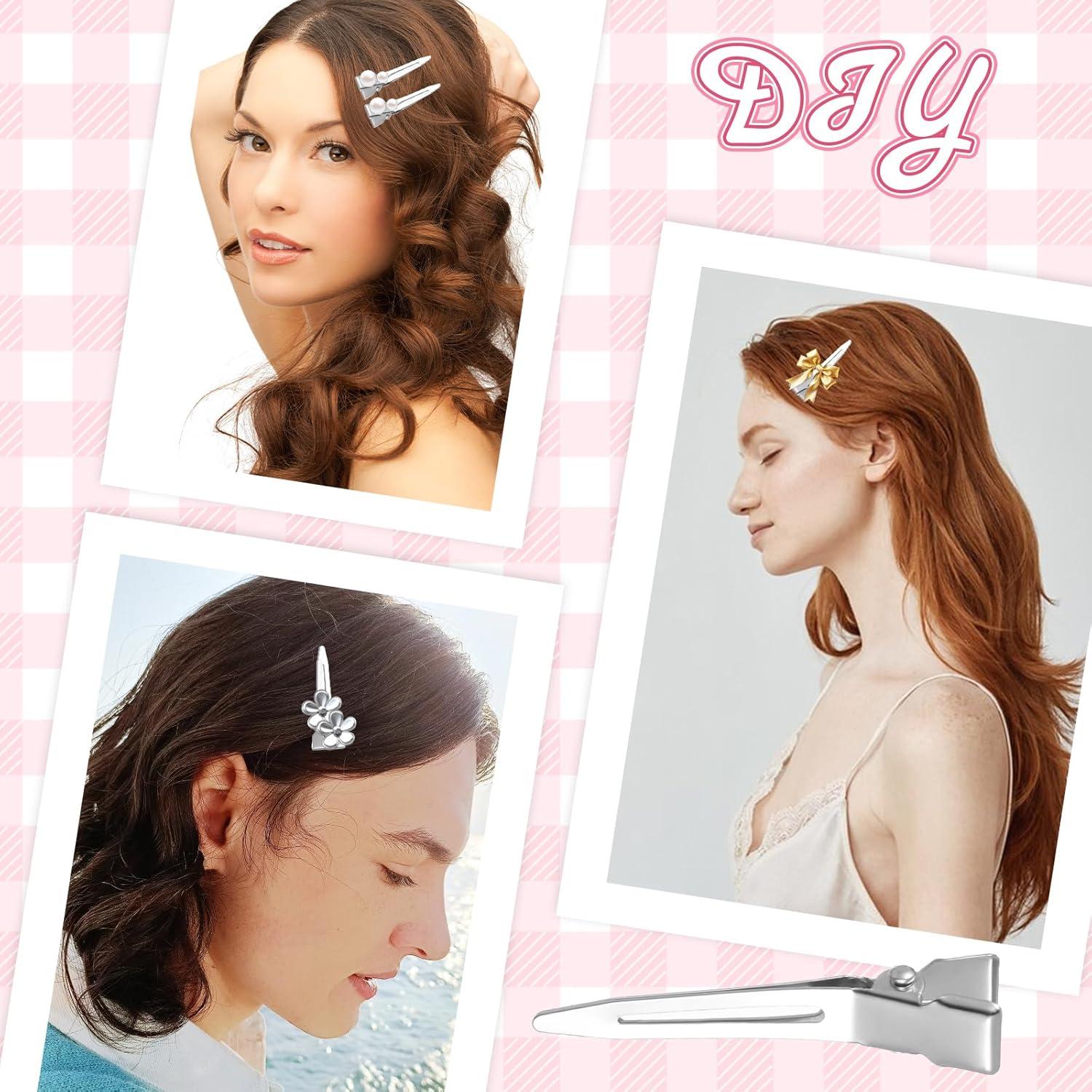 100 Clips Metálicos Plateados para Cabello 4.5 cm Psyqtsuary