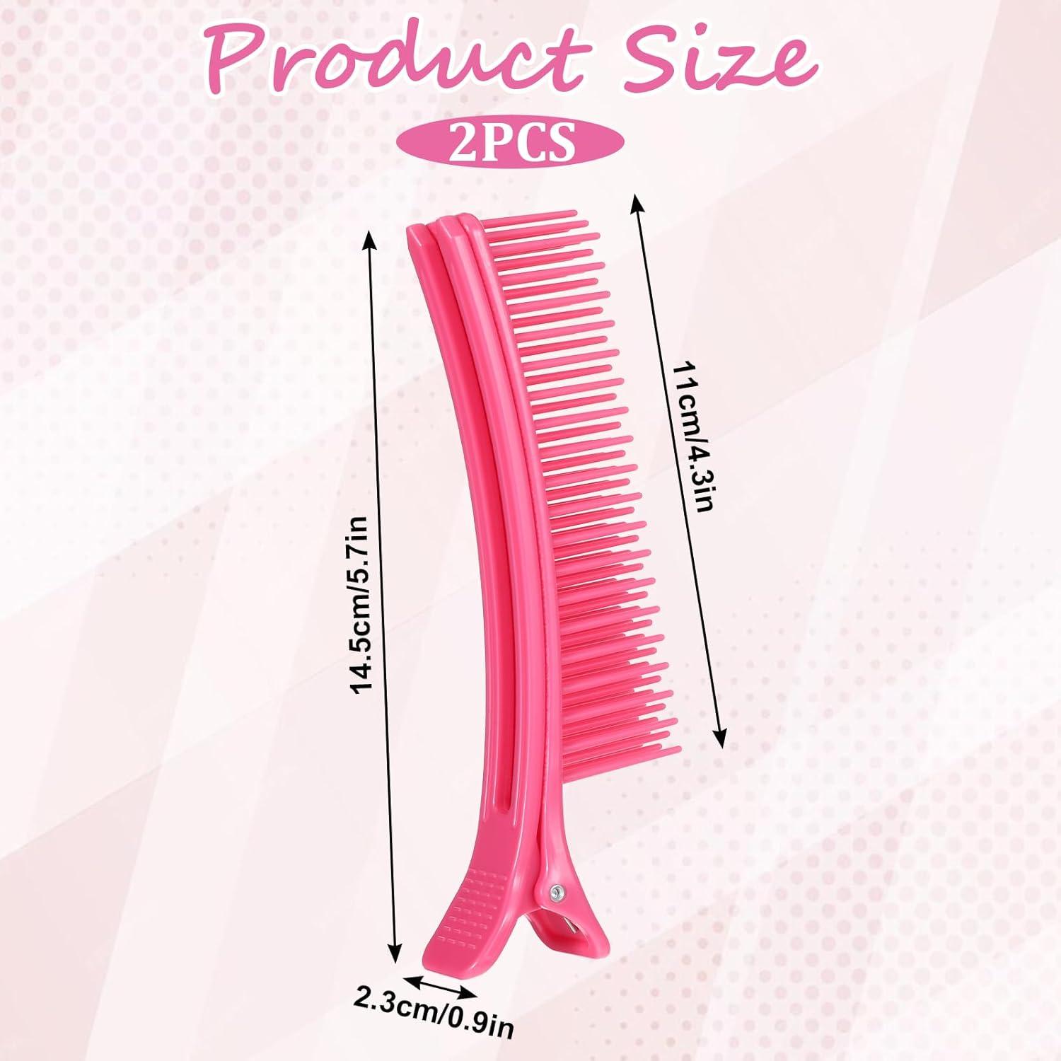 2 Clips de Sección para Cabello EupHHonycs Rosa 19x11cm