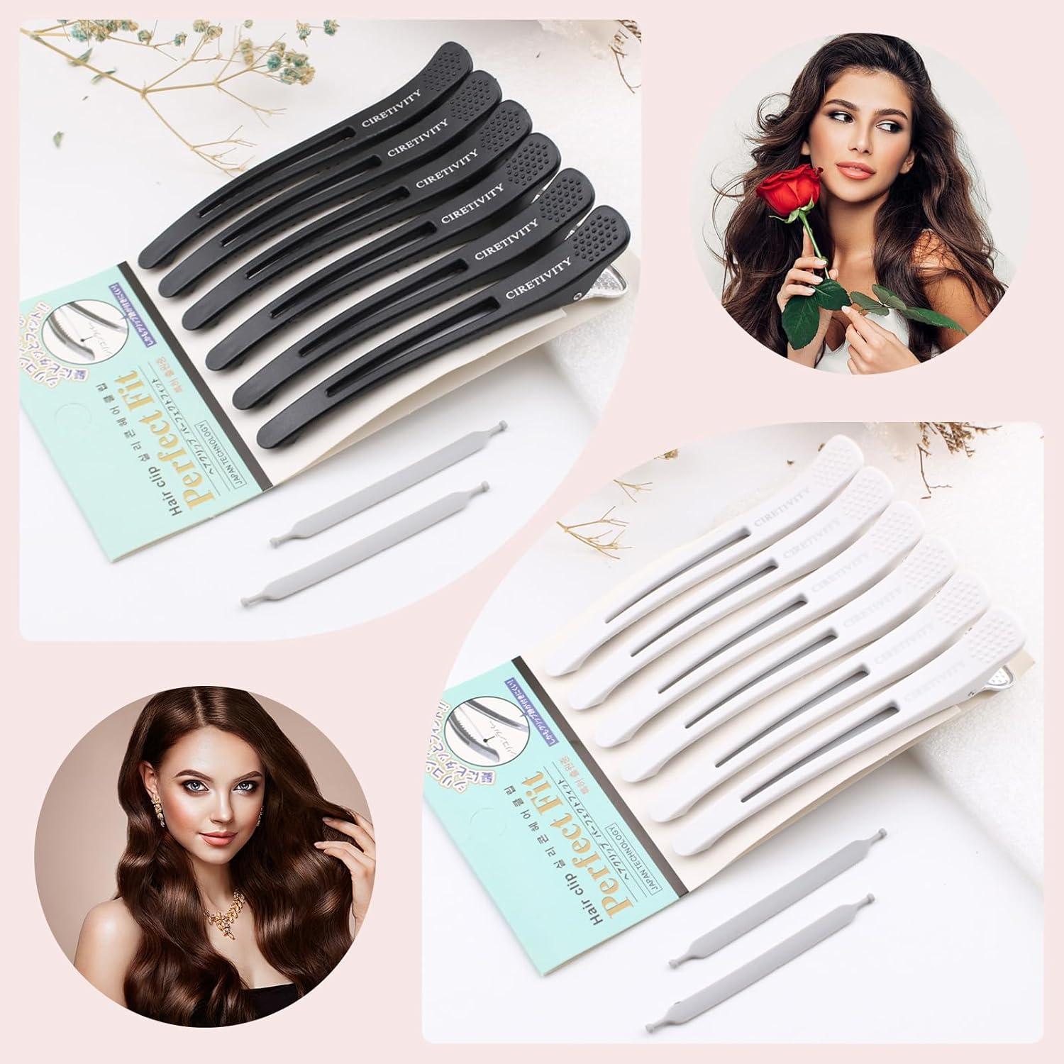 Pinzas para Cabello Mipibis - 12 Piezas Silicona Antideslizantes