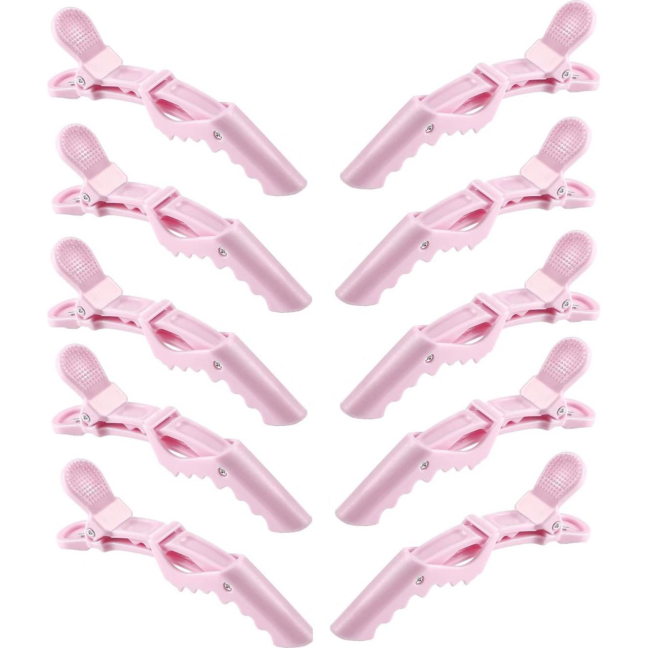 10 Clips de Cocodrilo Liasun Multicolor para Peluqueros