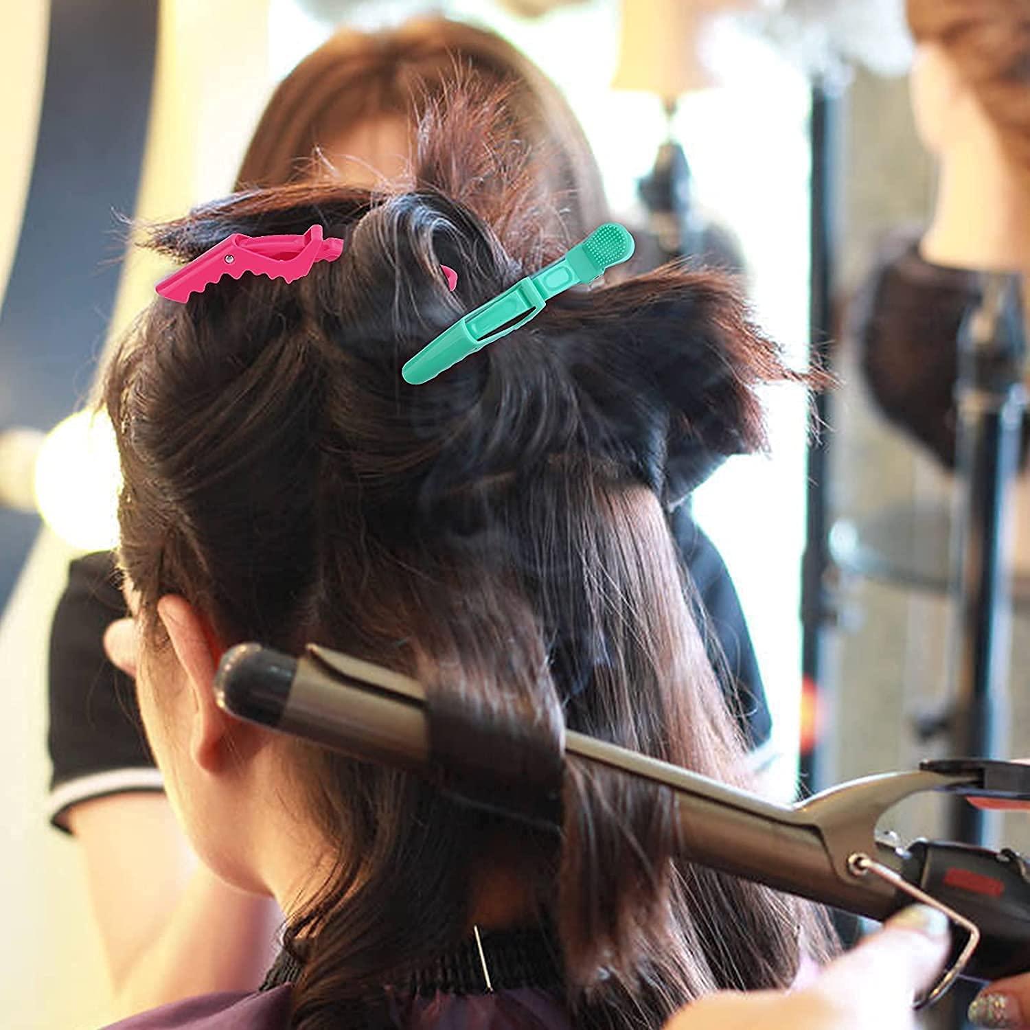 10 Clips de Cocodrilo Liasun Multicolor para Peluqueros