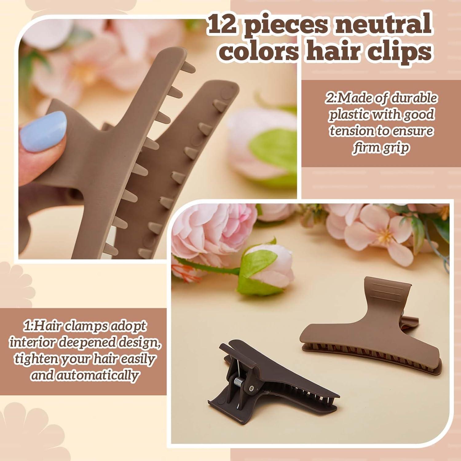 Clips de Pelo Mariposa Batiyeer 12 Pcs Antideslizantes Neutros