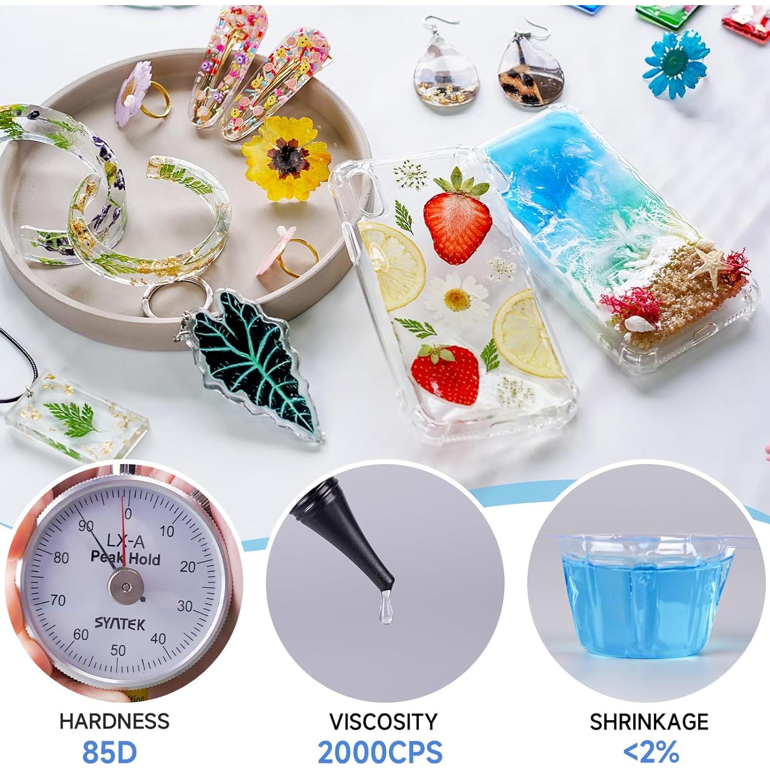 Kit de Resina UV LET'S RESIN 200g con Linterna y Bajo Olor