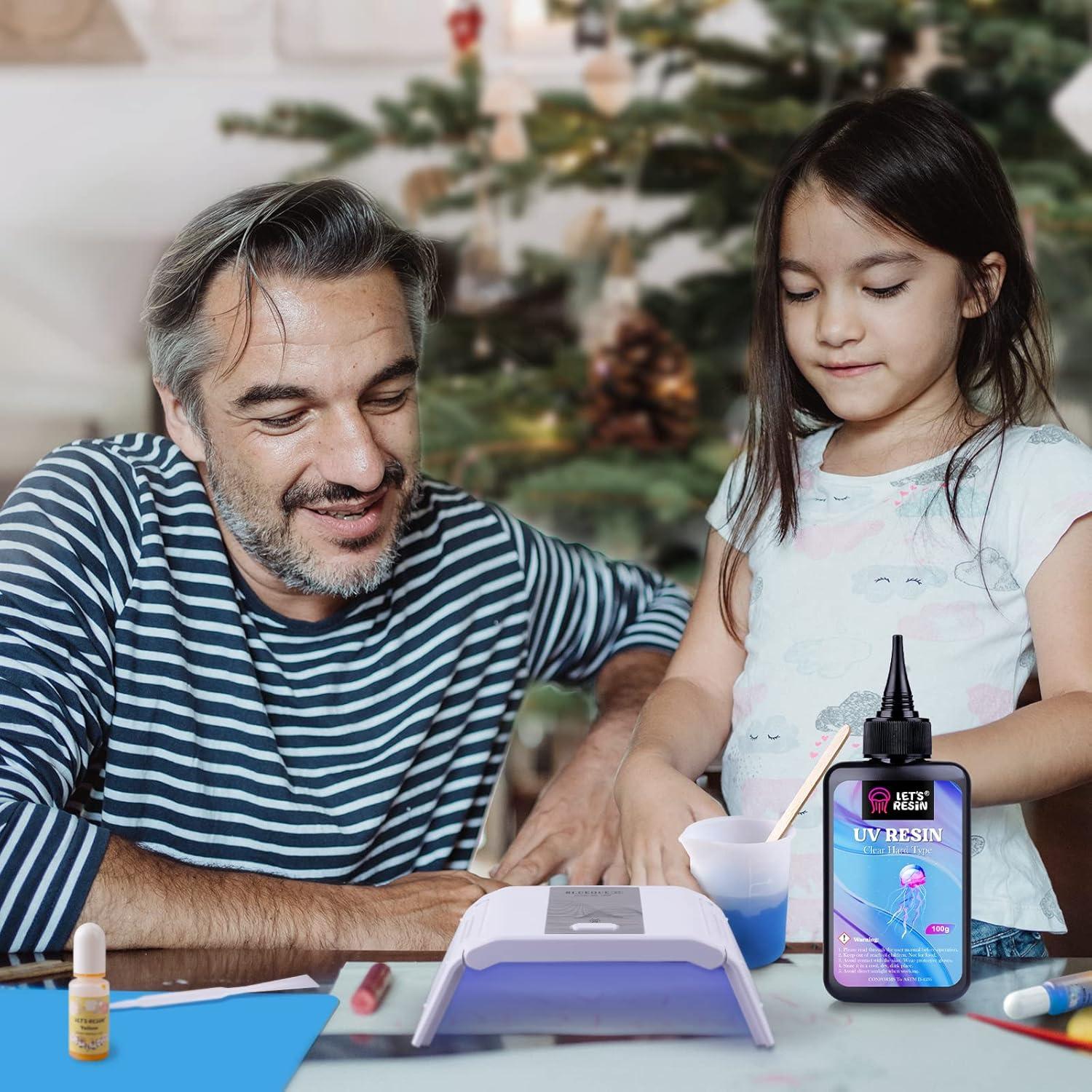 Kit de Resina UV LET'S RESIN 200g con Linterna y Bajo Olor
