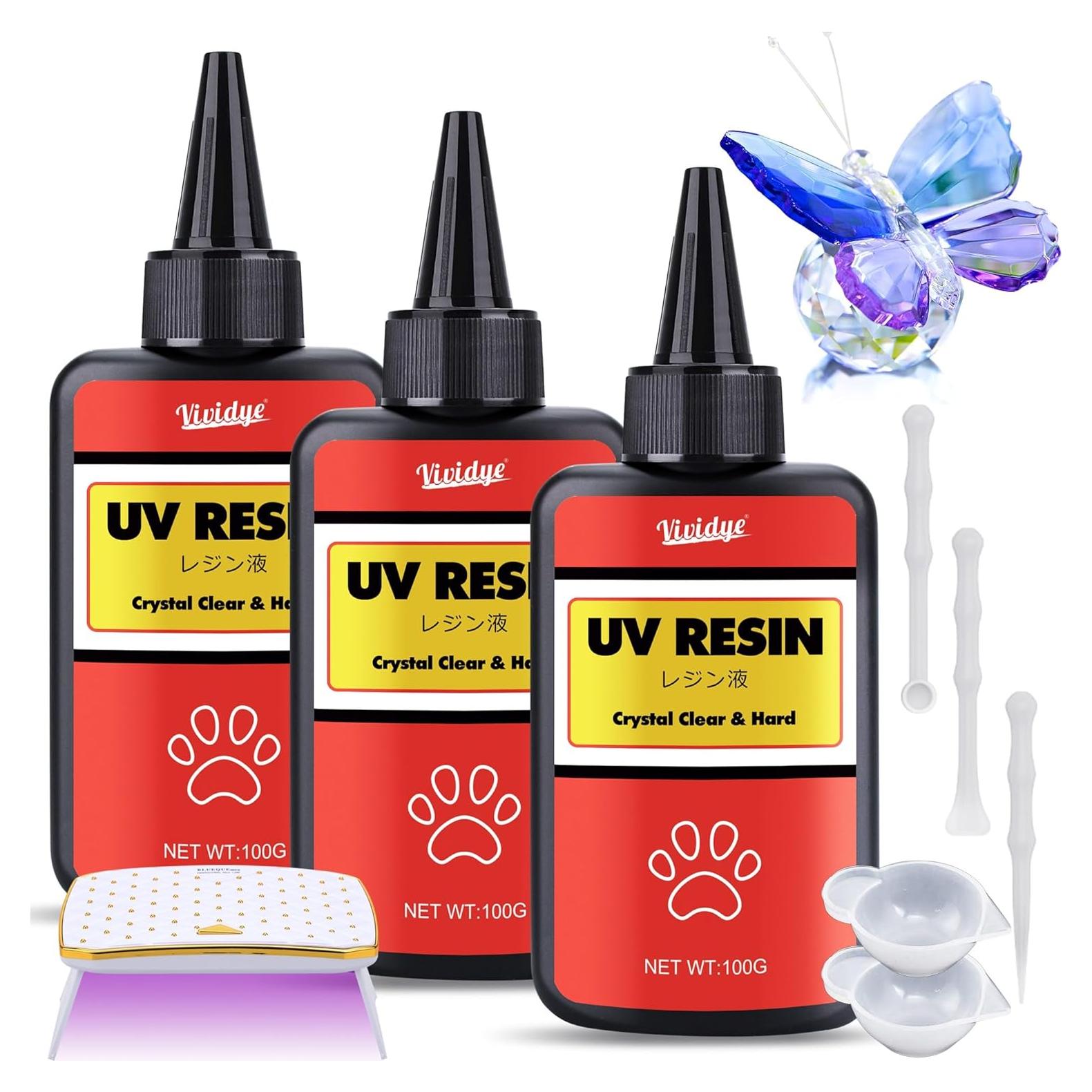 Kit de Resina UV Vividye 300g con Lámpara y Suministros DIY