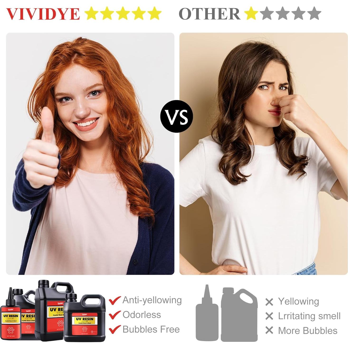 Kit de Resina UV Vividye 300g con Lámpara y Suministros DIY