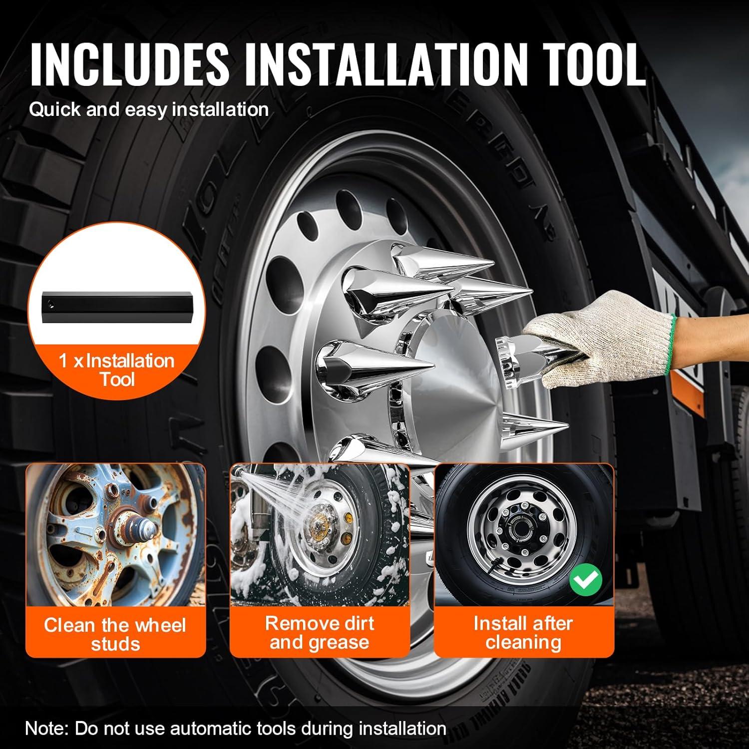 Cubiertas de Eje Frontal VEVOR para Camiones Semi - ABS Resistente