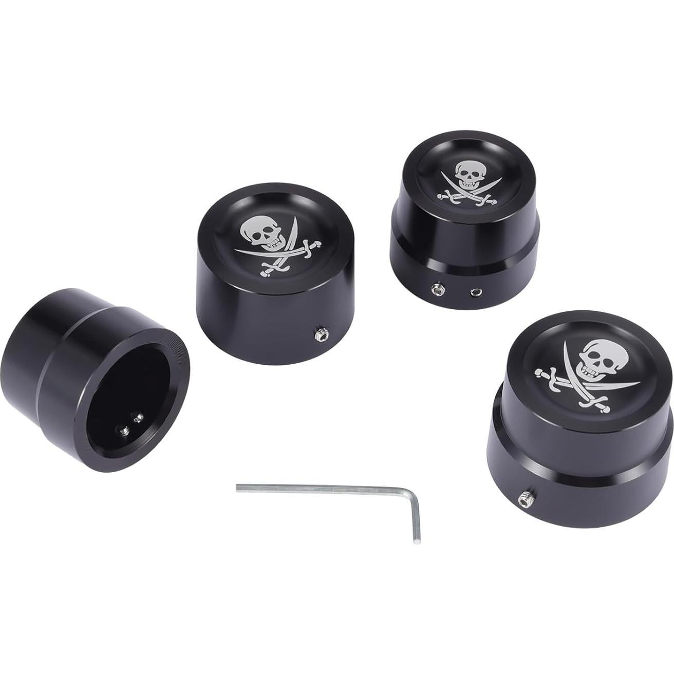 Juego de 4 Cubiertas de Tuerca de Eje Bravema para Harley