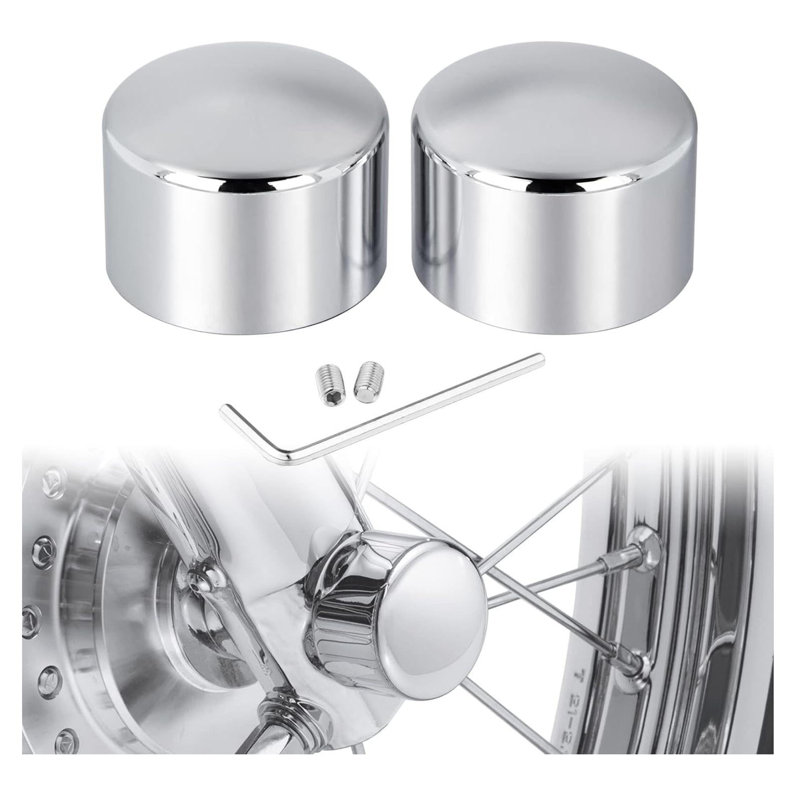 Cubiertas de tuerca de eje delantero PBYMT Cromo para Harley 2002-2024