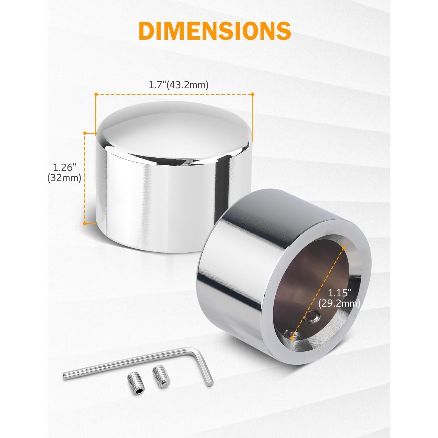 Cubiertas de tuerca de eje delantero PBYMT Cromo para Harley 2002-2024