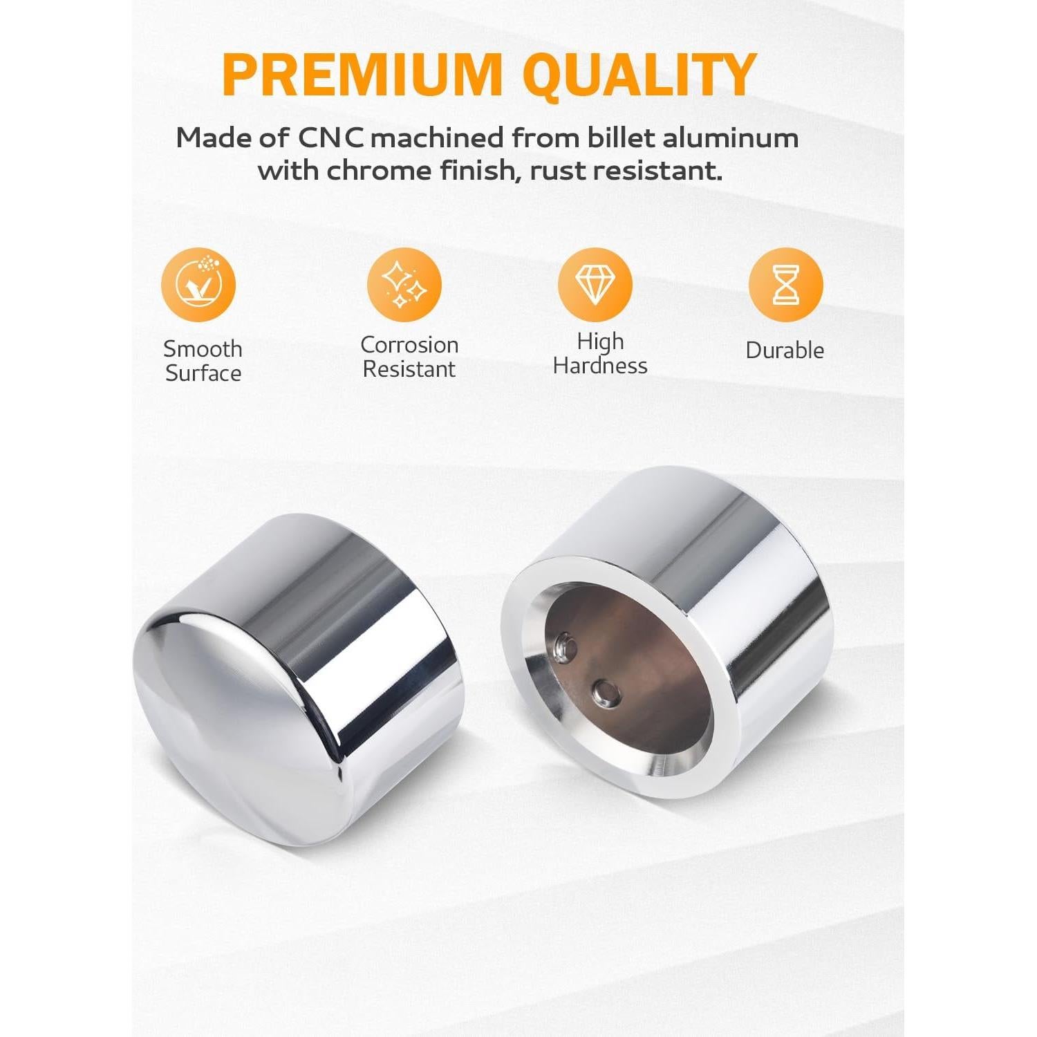 Cubiertas de tuerca de eje delantero PBYMT Cromo para Harley 2002-2024