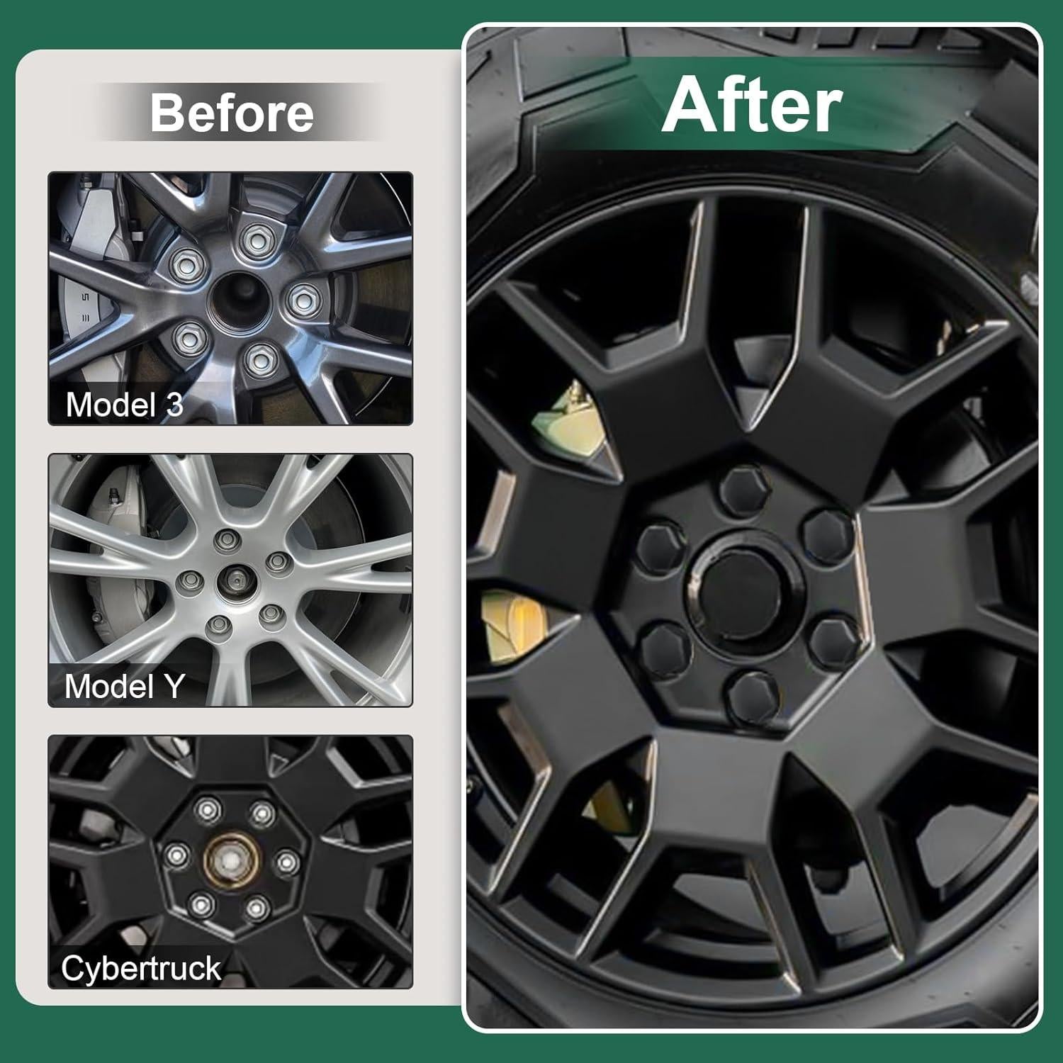 Cubiertas de Tuercas de Llantas COENGWO para Tesla Cybertruck 21mm