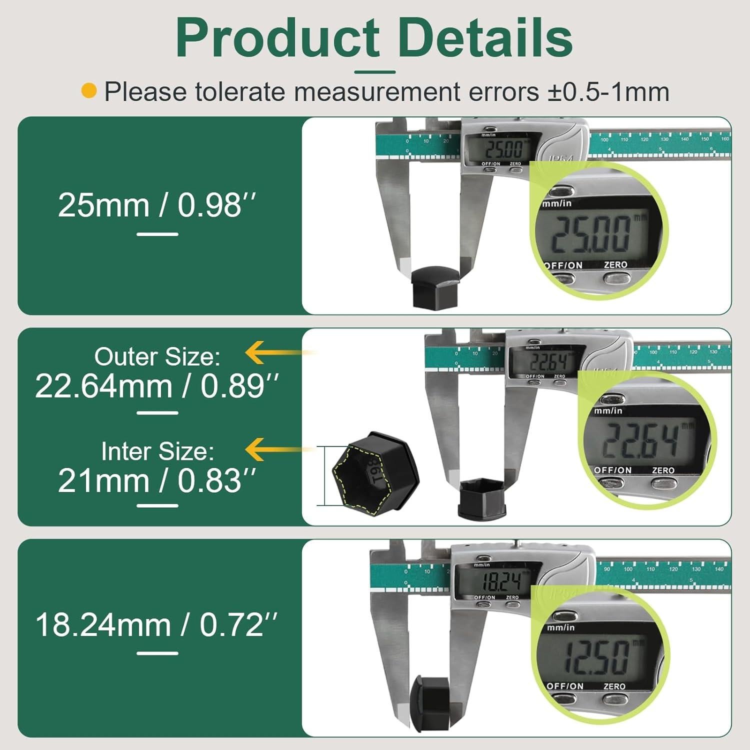 Cubiertas de Tuercas de Llantas COENGWO para Tesla Cybertruck 21mm