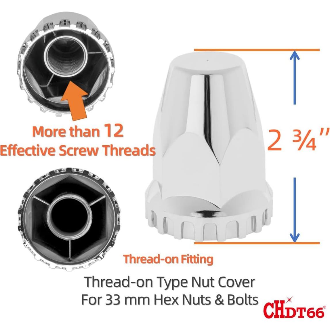Juego de Cubiertas de Rueda CHDT66 Cromo 10 Tuercas 6kg