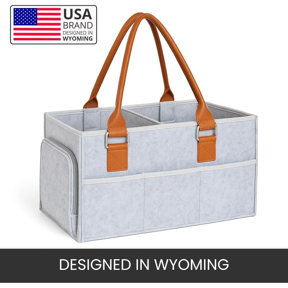 Cesta Organizadora de Pañales Fieltro Primera Collections Gris