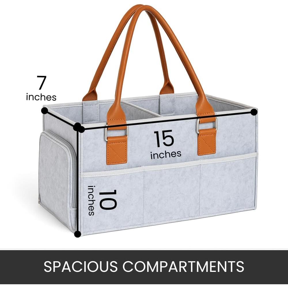 Cesta Organizadora de Pañales Fieltro Primera Collections Gris