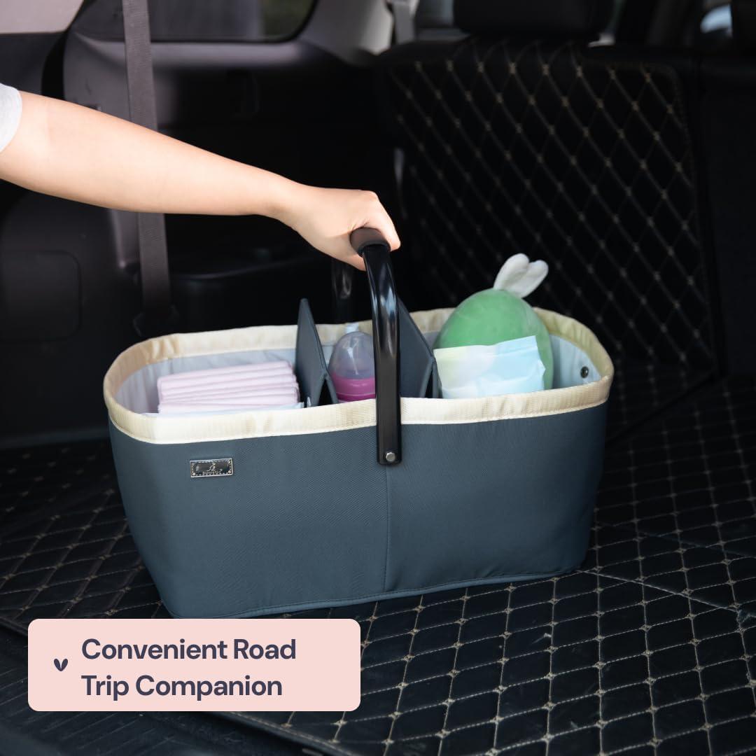 Cesta Organizadora de Pañales BabbleRoo 23L Gris Oscuro