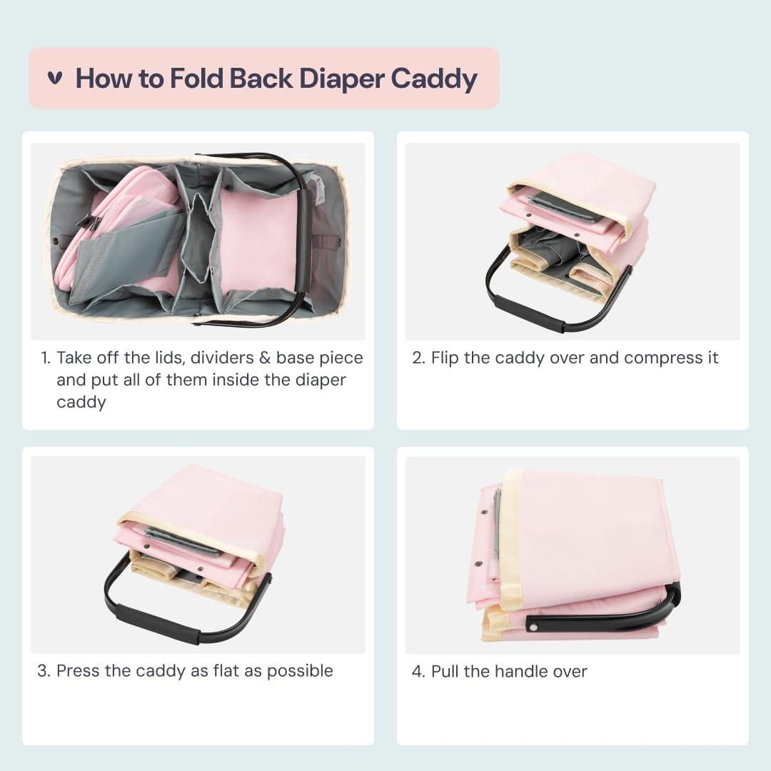 Cesta Organizadora de Pañales BabbleRoo 23L Gris Oscuro