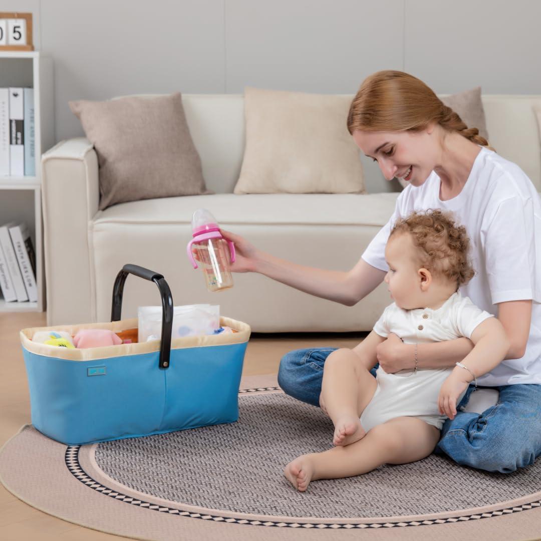 Cesta Organizadora de Pañales BabbleRoo 23L Gris Oscuro