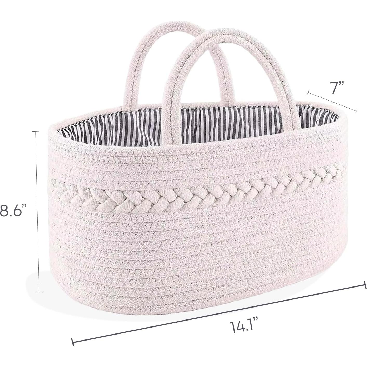 Cesta Organizadora de Pañales Oliver & Emilia - Algodón Blanco