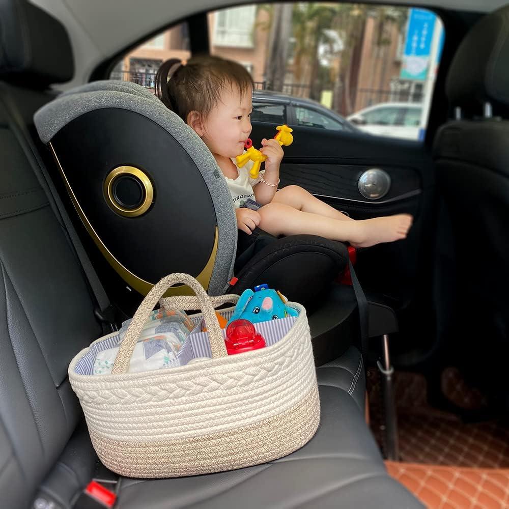 Organizador de Pañales YeaYee, Cesta de Algodón 35.5x20.3 cm