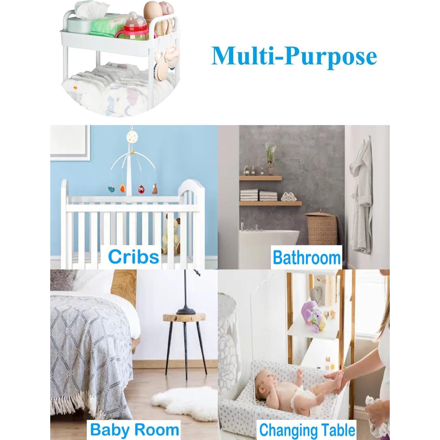 Carro Organizador de Pañales Volnamal Móvil 3 Niveles Blanco