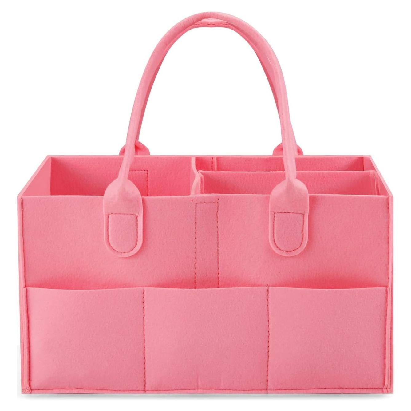 Organizador de Pañales PandaEar Rosa - Caddy Portátil para Bebés