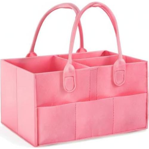 Organizador de Pañales PandaEar Rosa - Caddy Portátil para Bebés