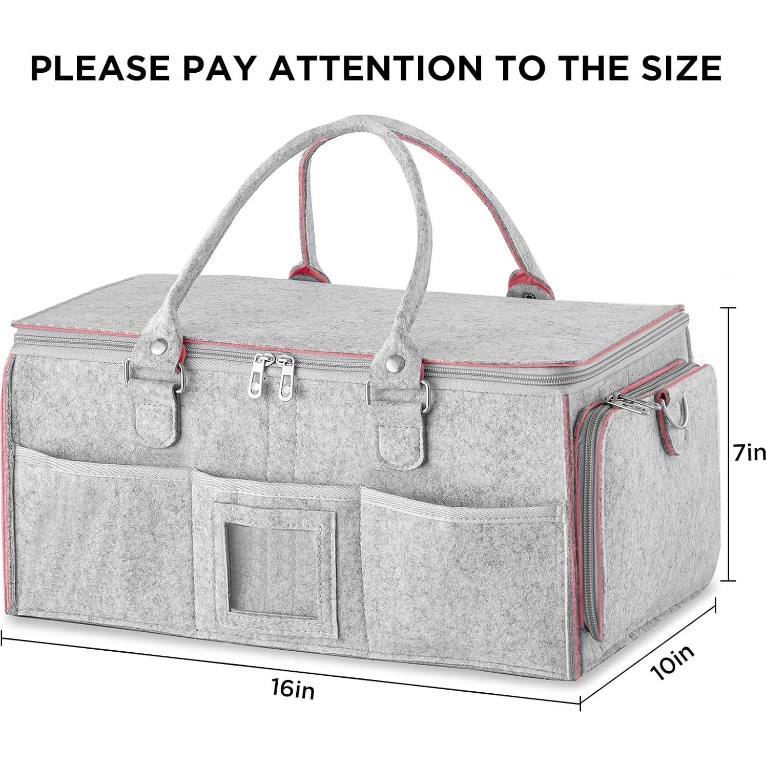 Organizador de Pañales HBlife Rosa y Gris Plegable 40.6x25.4x17.8 cm