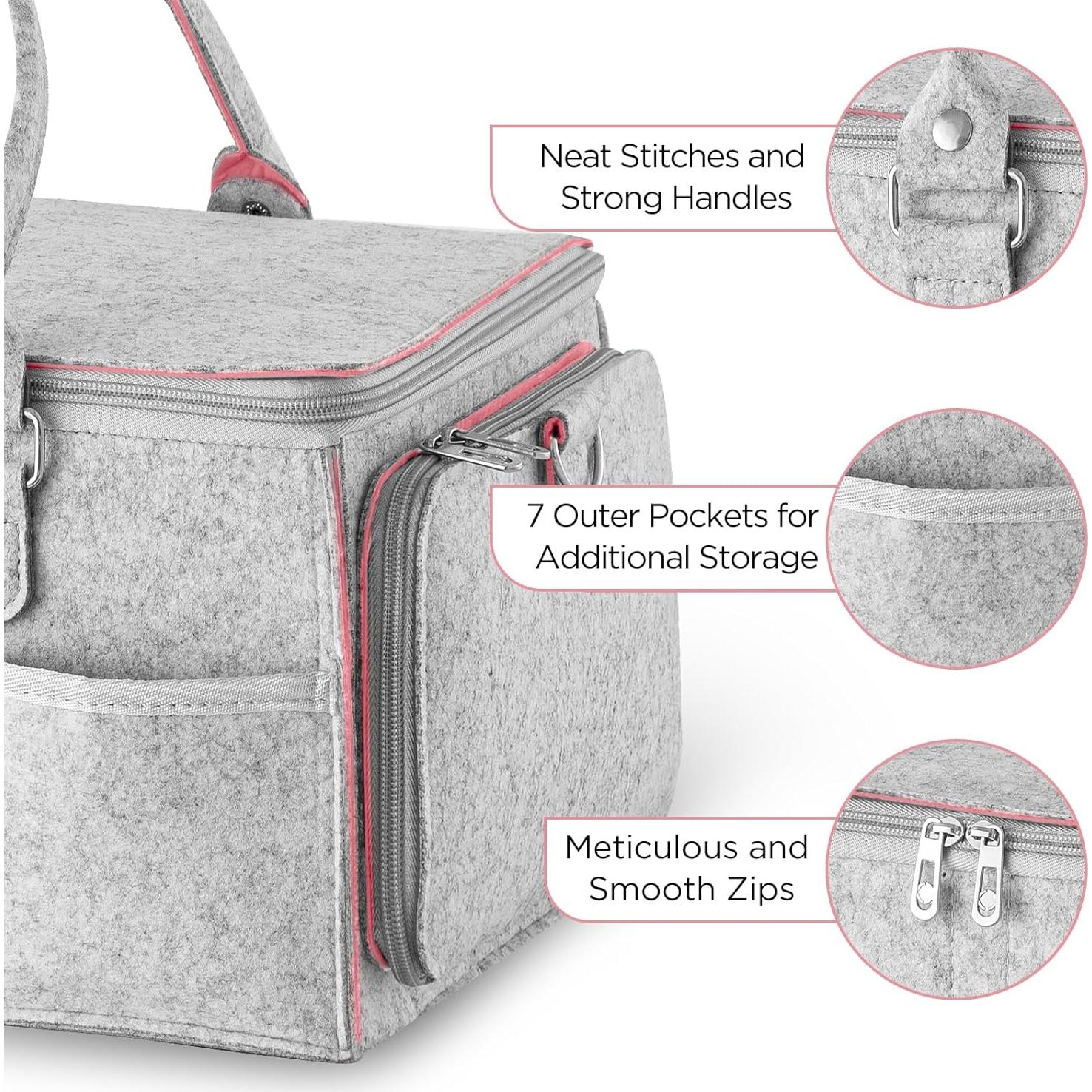 Organizador de Pañales HBlife Rosa y Gris Plegable 40.6x25.4x17.8 cm